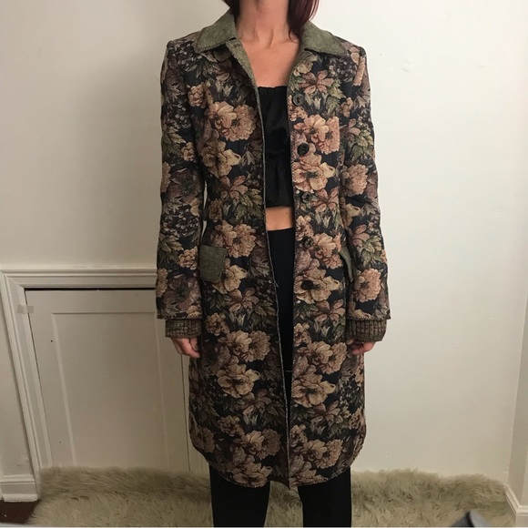 Philosophy Di Alberta Ferretti 90’s Romantic Tapestry Maxi Runway Rare Coat - Picture 5 of 16